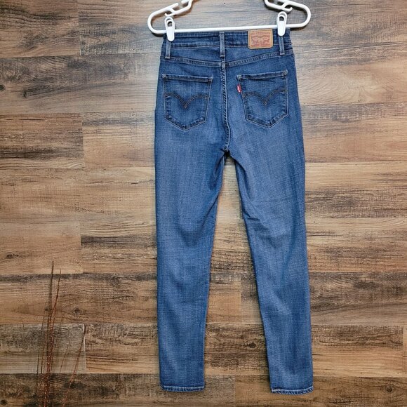 Levi's Jeans Size 27 High Rise Skinny 721 Medium Dark Wash Stretch Denim Western - Picture 2 of 11